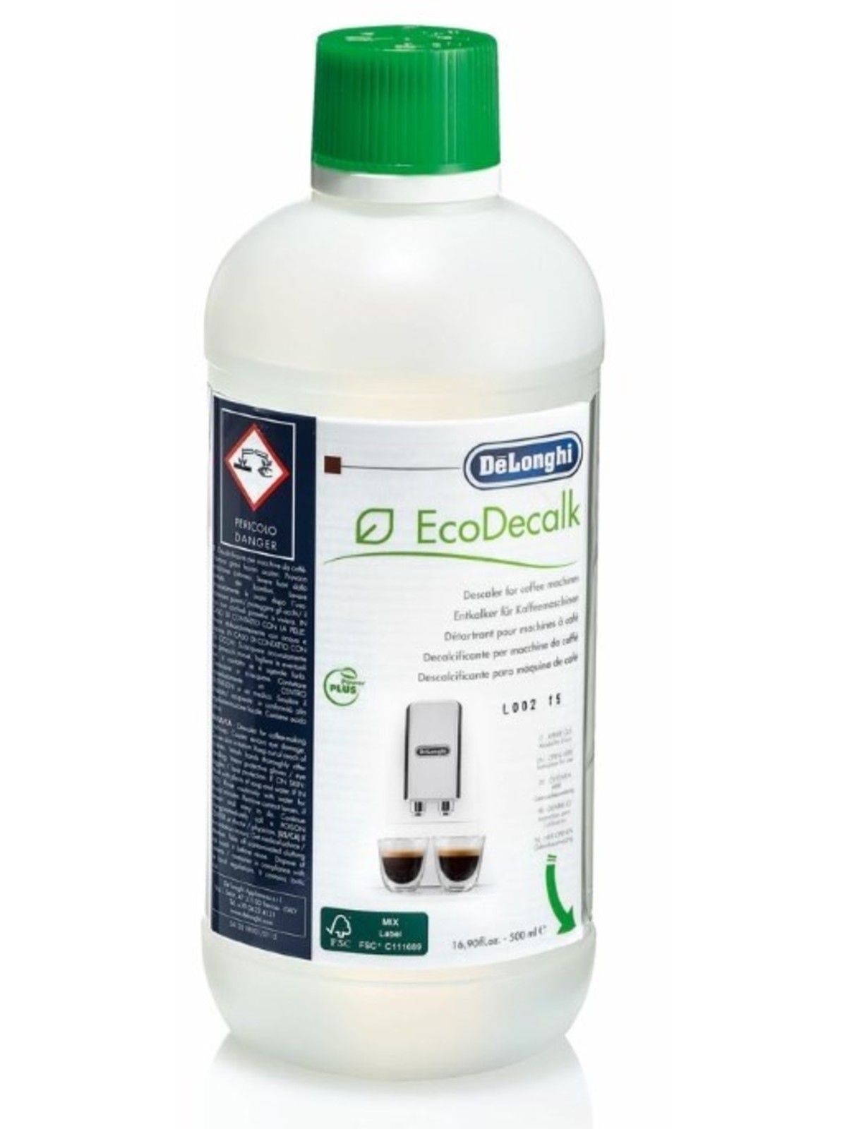 Delonghi Descaler EcoDecalk DLSC500 Bottle 500ml (Pack of 1) Descaler.co.uk