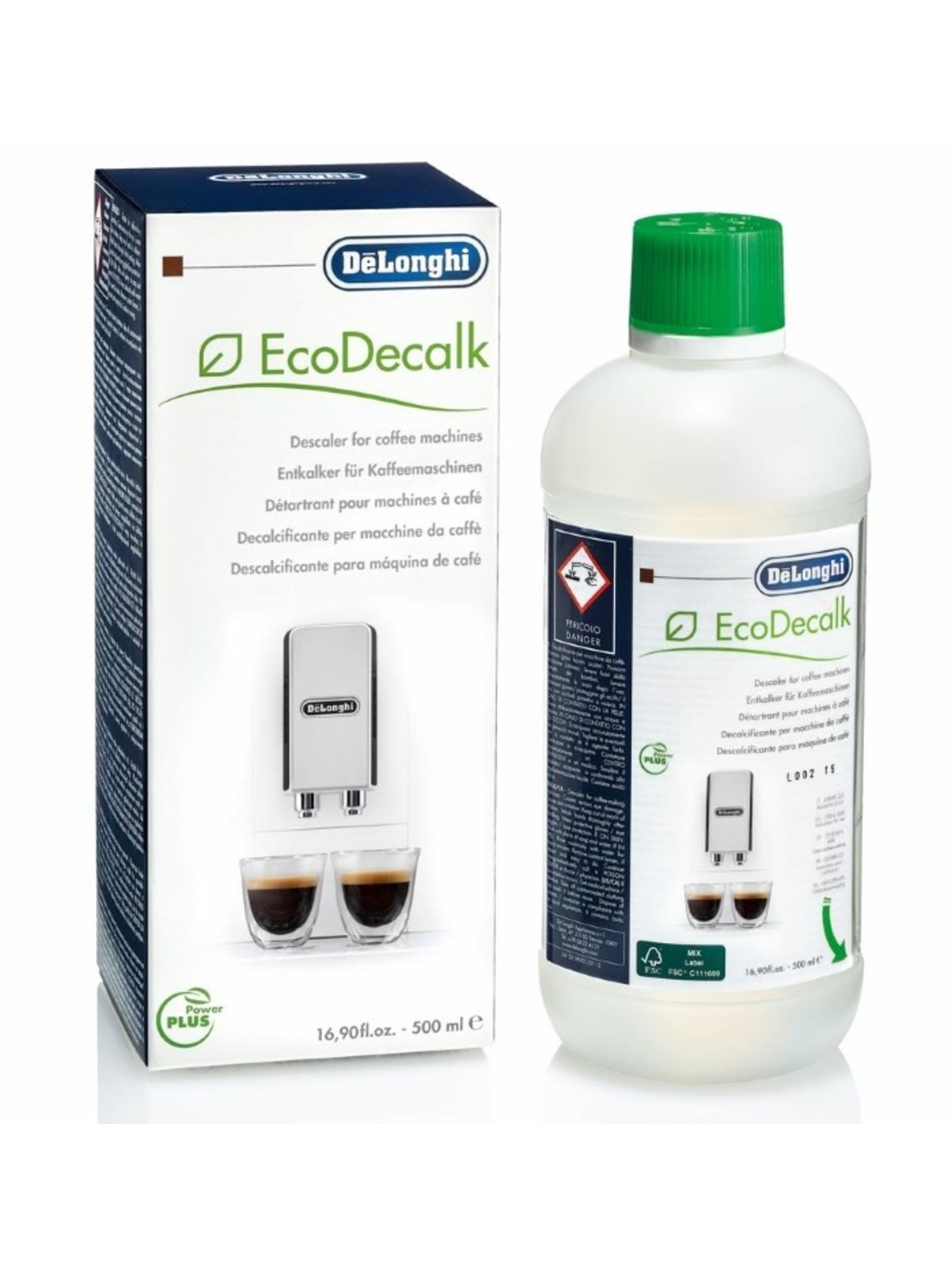 Delonghi Descaler EcoDecalk DLSC500 Bottle 500ml (Pack of 1) Descaler.co.uk