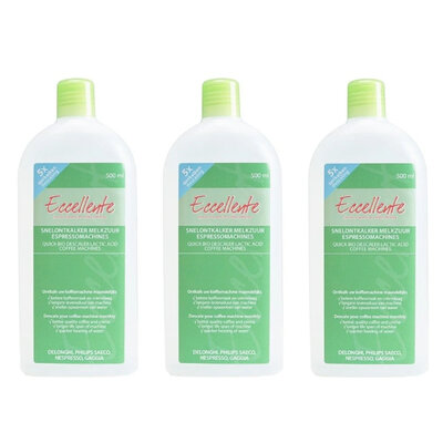 ECCELLENTE set of 3x 500ml coffee machine descaler for DeLonghi Descaler
