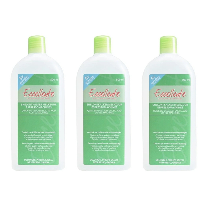 ECCELLENTE set of 3x 500ml coffee machine descaler for DeLonghi