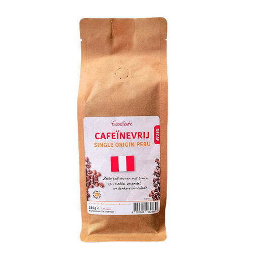 ECCELLENTE Cafeïnevrije Koffiebonen - 250 gram - 100% Arabica uit Peru