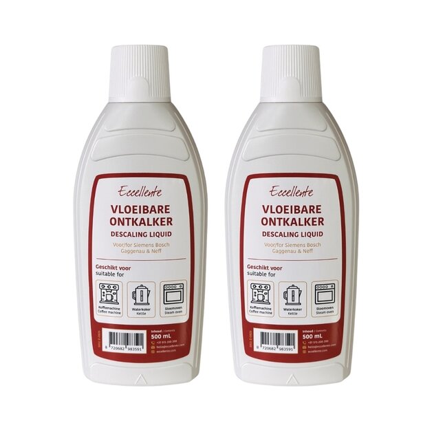 ECCELLENTE Ontkalker voor AEG Stoomovens - 1000ml (4x ontkalken)