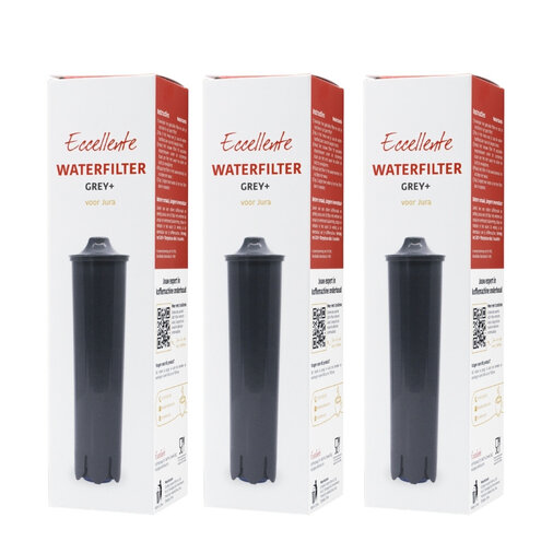 ECCELLENTE Grey+ waterfilters - alternatief voor Jura Smart filterpatronen - 3 stuks