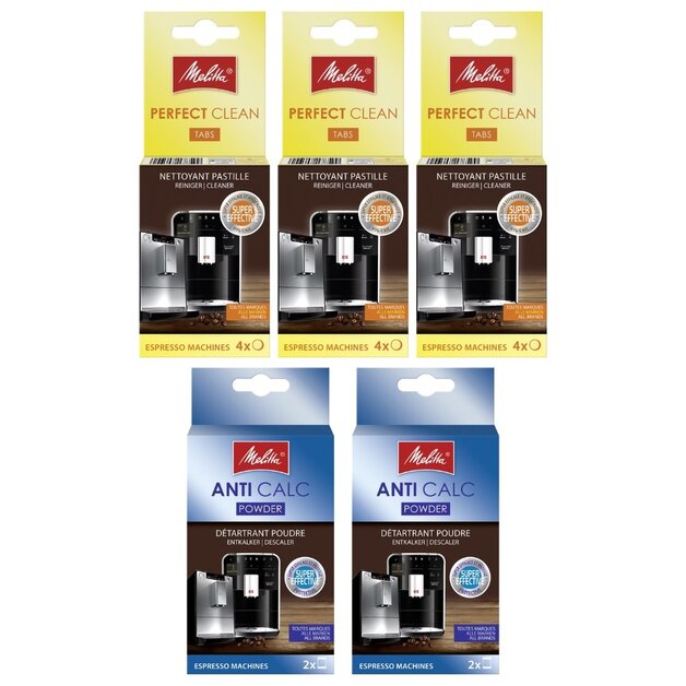 MELITTA Perfect Clean Onderhoudsset - Reinigen (12st.) & Ontkalken (4st.)
