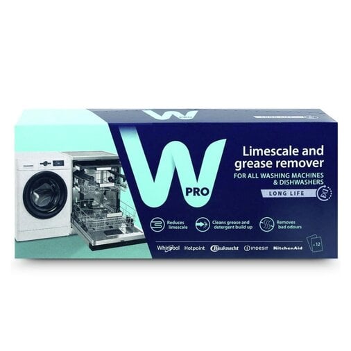 WPRO Anti-kalk en ontvetter voor wasmachines en vaatwassers - 12x50gr