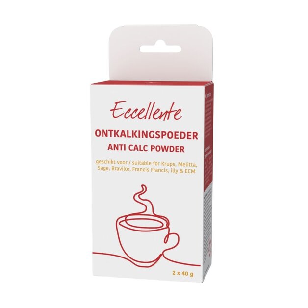 ECCELLENTE Descaler Ontkalkingspoeder voor Sage - 2 x 40 gram