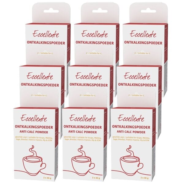 Ontkalkingspoeder voor Koffiemachines - 18x ontkalken - 18x 40 gram
