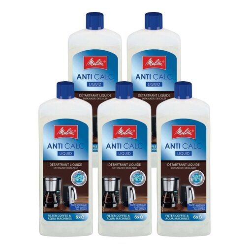 MELITTA Vloeibare ontkalker voor filterkoffiemachines en waterkokers - 5x 250 ml