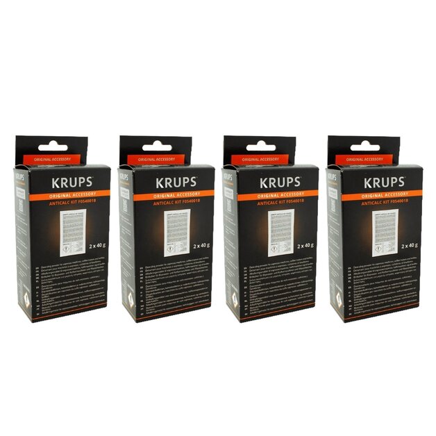 KRUPS Ontkalker F054 - 4 verpakkingen - 8x 40 gram