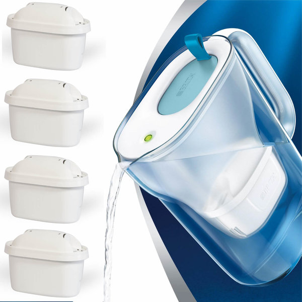 Fill&enjoy Waterfilterkan 2,4 liter - Cool Blue ⭐PLUS Gratis 4 Eccellente Max+ Filters