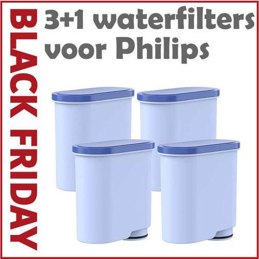  3+1 waterfilters compatibel met Philips AquaClean