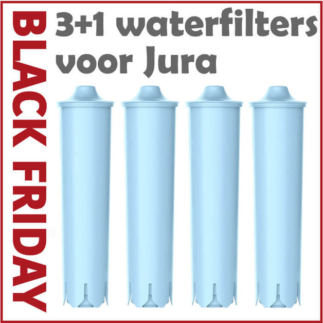  3+1 waterfilters compatibel met Jura Blue+