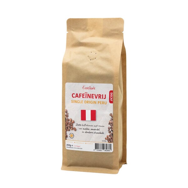 Peru Cafeïnevrije Koffiebonen 250g – 100% Arabica, Krachtig & Stevig