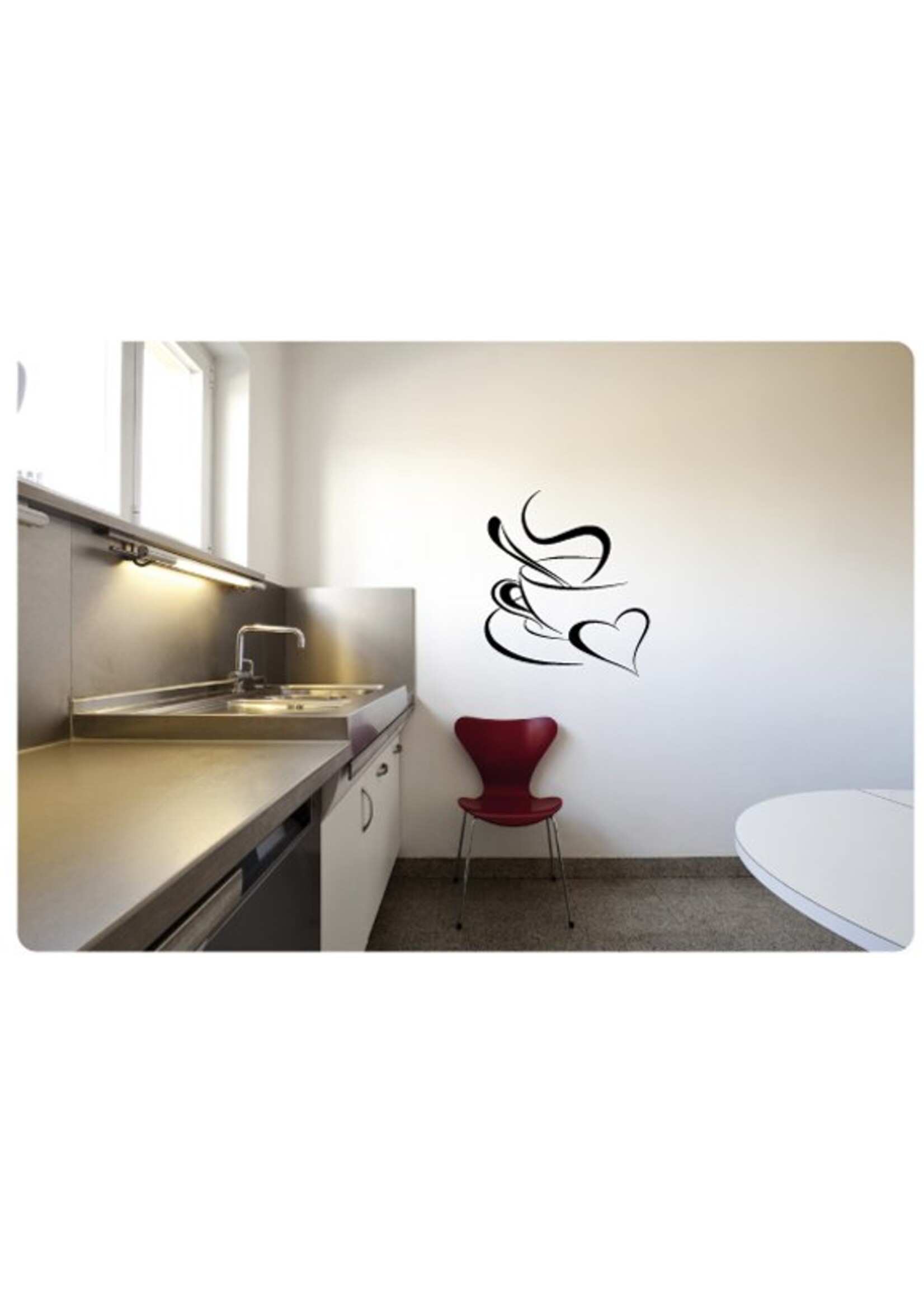 Muurteksten.nl Muursticker kopje koffie