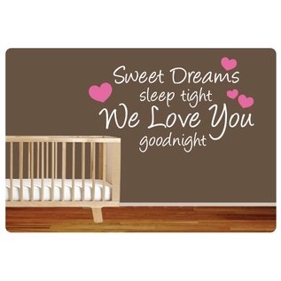 Muurteksten.nl Muurtekst Sweet dreams, hartjes