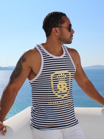 Robeaux Robeaux Modal Tank Top Blue & White Striped