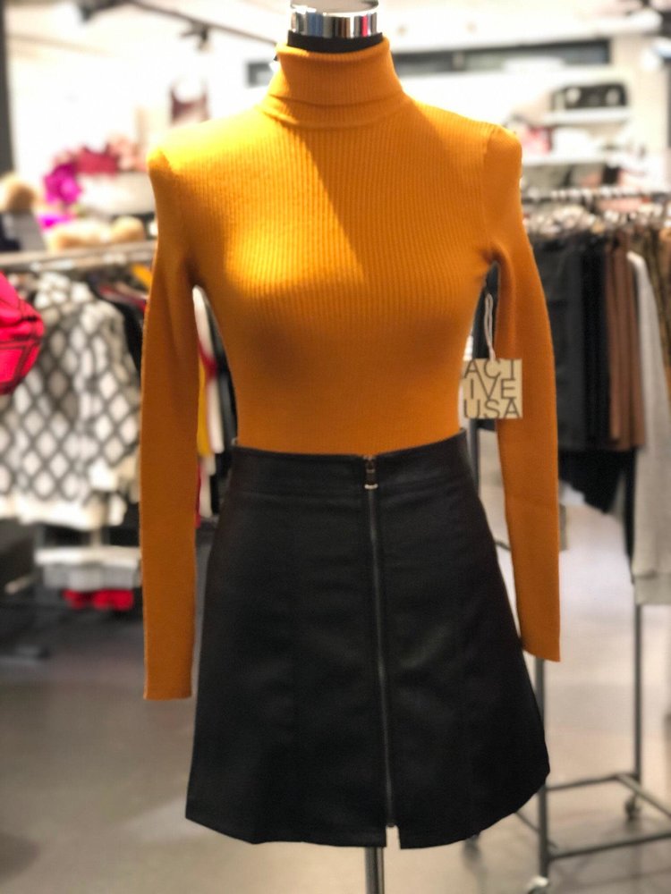 Faux Leather Skirt - Black