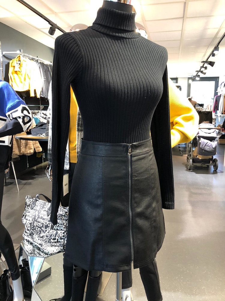 Faux Leather Skirt - Black