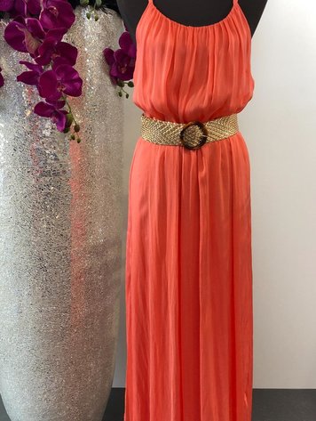Silk Dress- Coral
