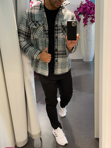 Paris Flannel Jacket - Grey, White & Green