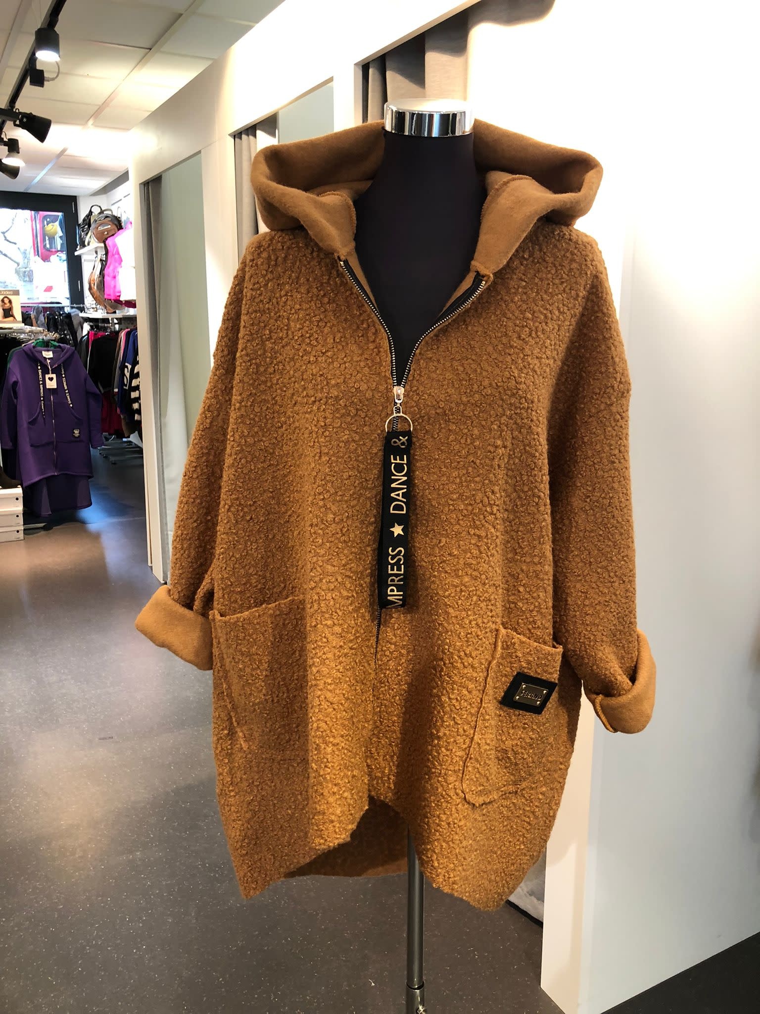 caramel teddy bear coat