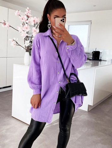 Muslin Blouse-  Lavender *ONE SIZE