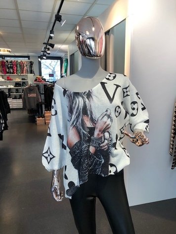 Off Shoulder Sweater- White *ONE SIZE