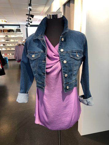 USA Super Soft Stretchy Jeans Jacket- Medium Wash -EJ2056