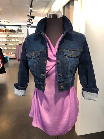 USA Super Soft Stretchy Jeans Jacket- Dark Wash -EJ2056