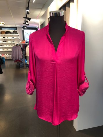 Long Sleeve Blouse-Fuchsia