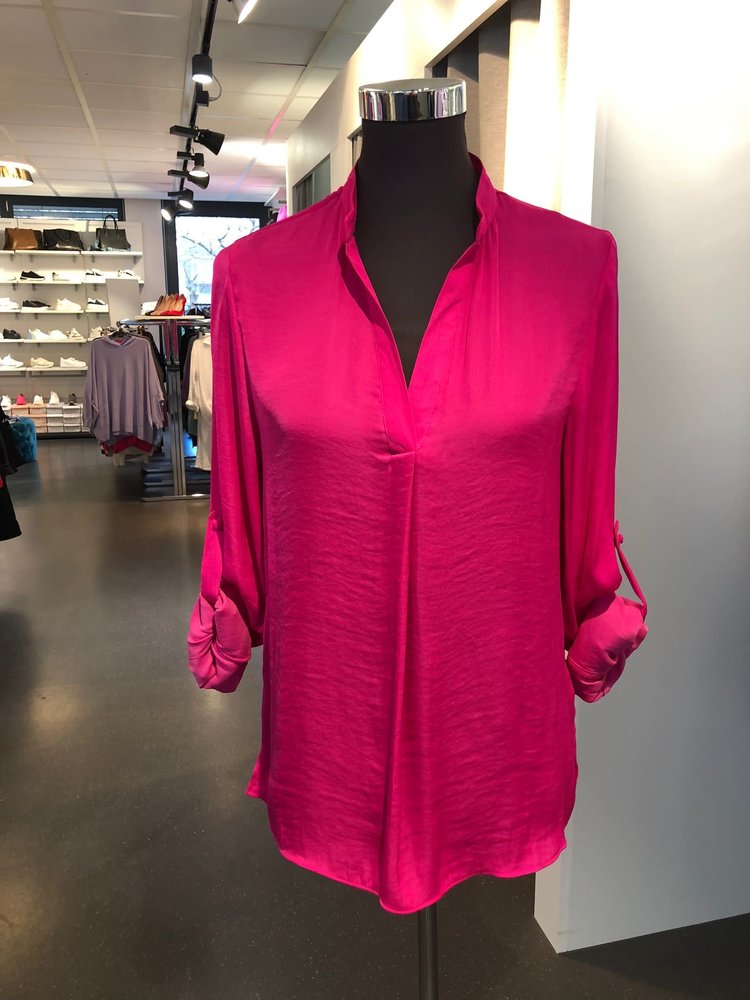 Long Sleeve Blouse-Fuchsia