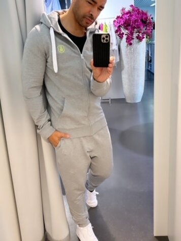 Robeaux RB Zip Hoodie Grey  W/Neon Green