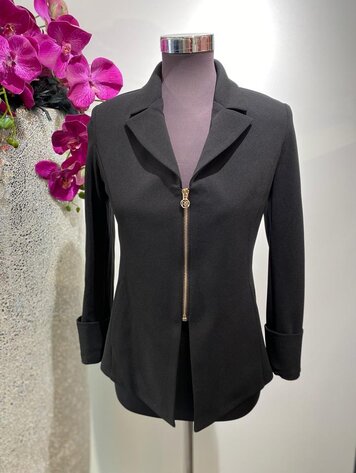 Italy Rina Blazer W/Zipper- Black