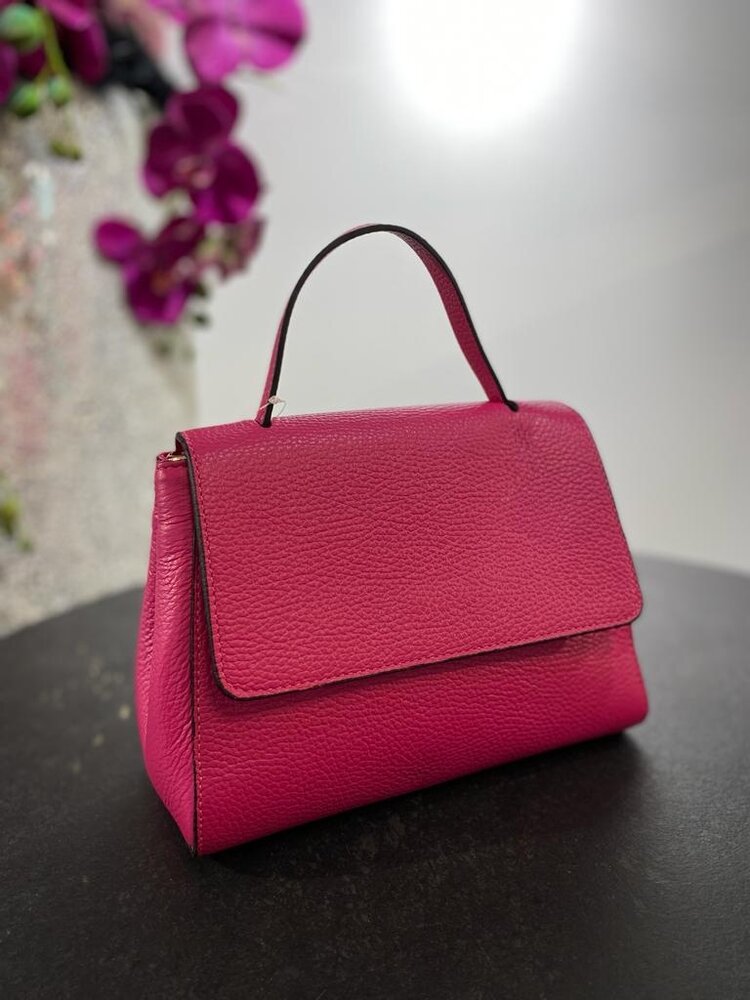 Cross Body Bag-Fuschsia * Real Leather