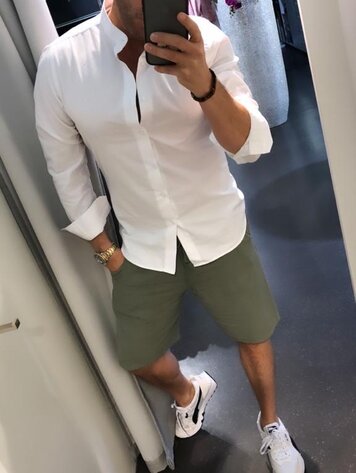 Paris Viscose/Linen Shorts- Olive X26132