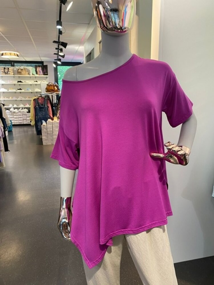 Boyfriend T- White *ONE SIZE- Violet