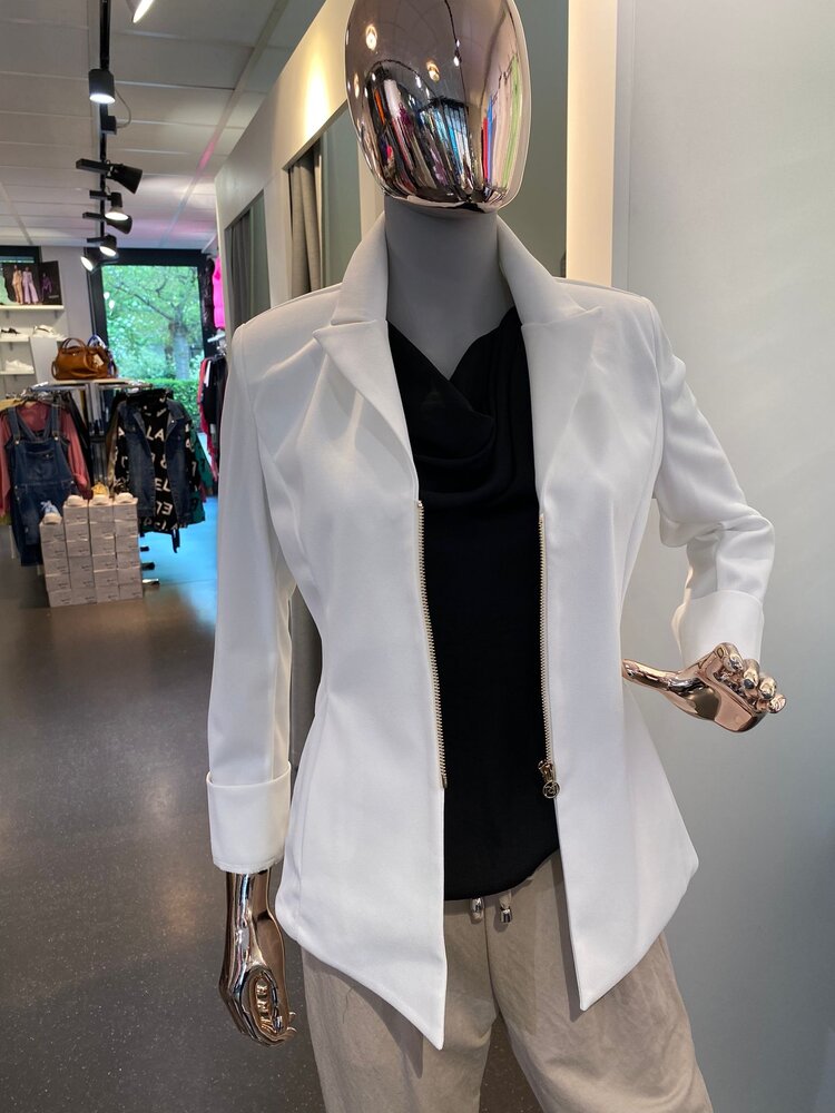 Italy Rina Blazer w/zipper- White