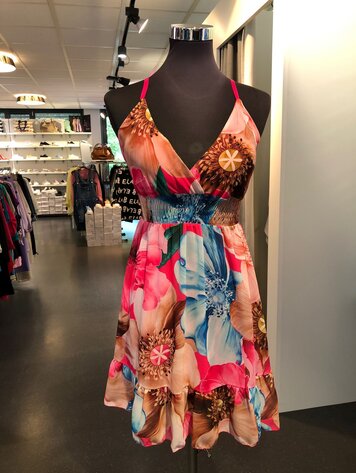 Paris Floral Dress-Fuschsia