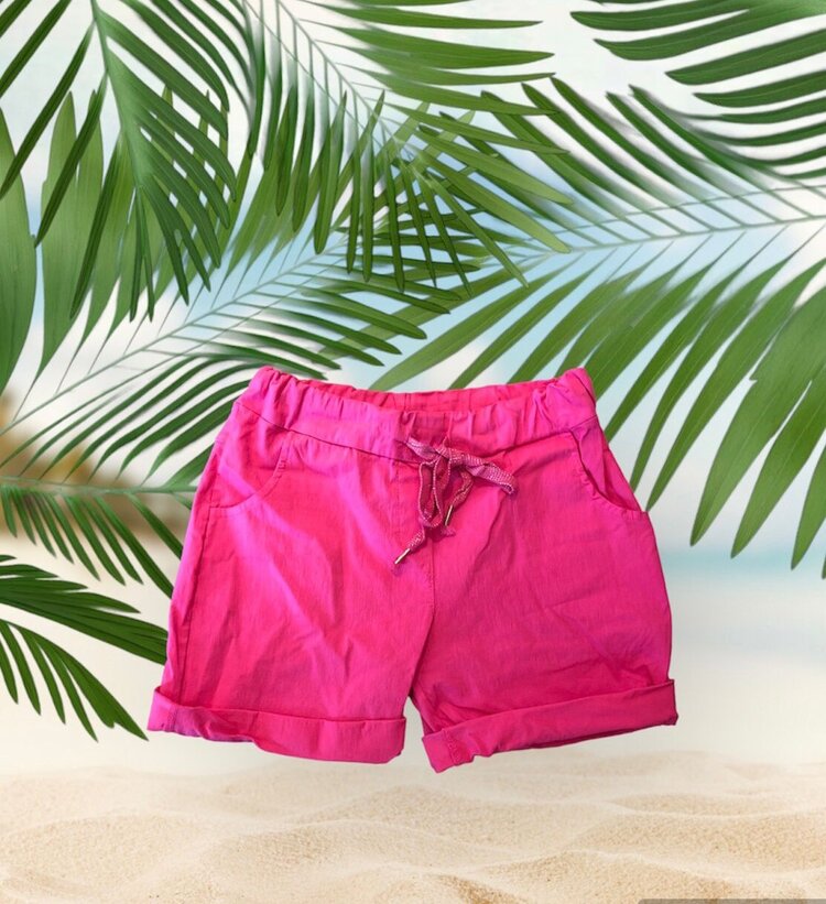 Paris Stretch Fuschsia Shorts *ONE SIZE