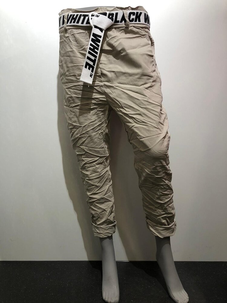 Paris Joggers w/belt -Beige*ONE SIZE