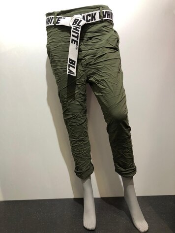 Paris Joggers w/belt -Olive *ONE SIZE