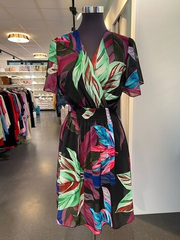 Paris Dress-Black/Green/Purple