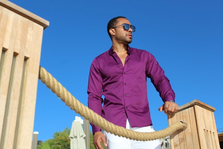 Robeaux Robeaux Premium Cotton Shirt - Twill #45 Purple