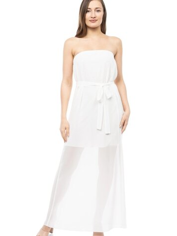 USA Strapless Maxi Dress ED118815 -Off White
