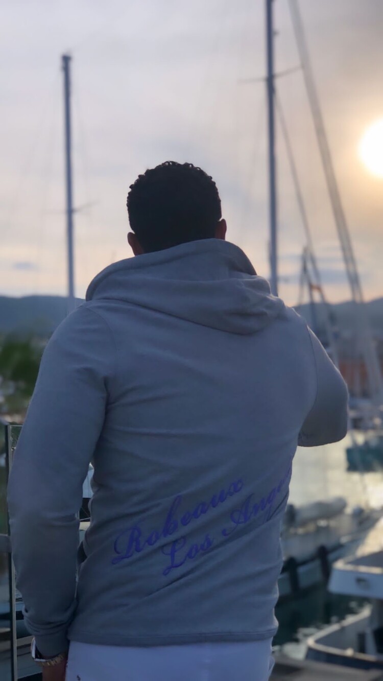 Robeaux RB Zip Hoodie Grey W/Purple