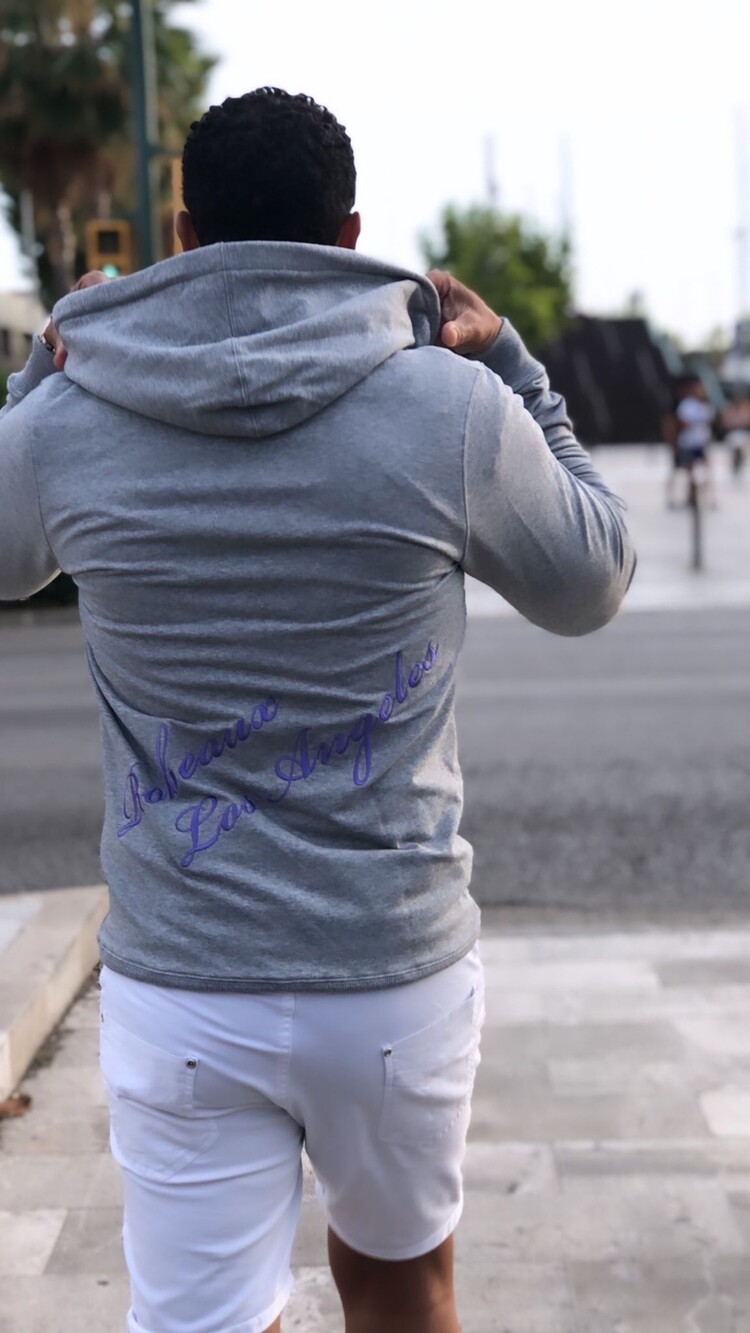 Robeaux Robeaux Zip Hoodie Grey W/Purple