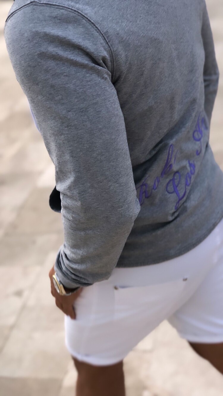 Robeaux Robeaux Zip Hoodie Grey W/Purple