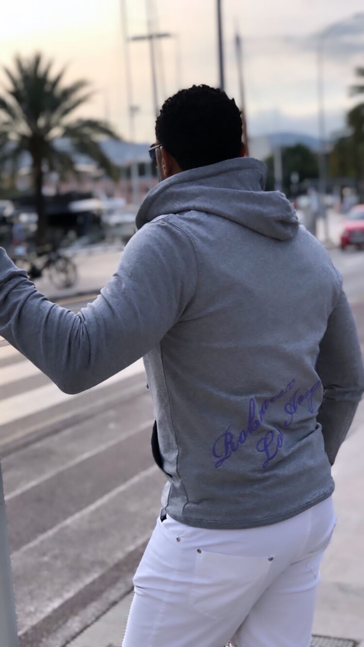 Robeaux RB Zip Hoodie Grey W/Purple