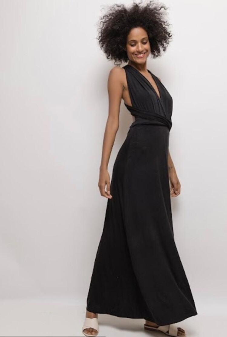 Paris ERMD 1781 Black Maxi Dress