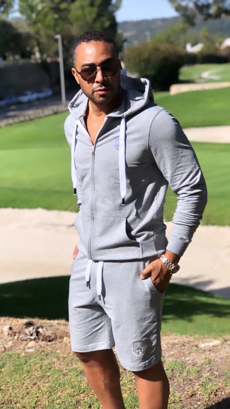 Robeaux RB Zip Hoodie Grey W/Purple